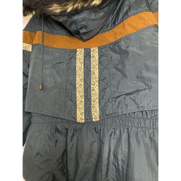 Vintage Julia Michaels Ski Jacket Winter Coat Hood Fur Trim Floral Y2K 90s - Picture 10 of 16